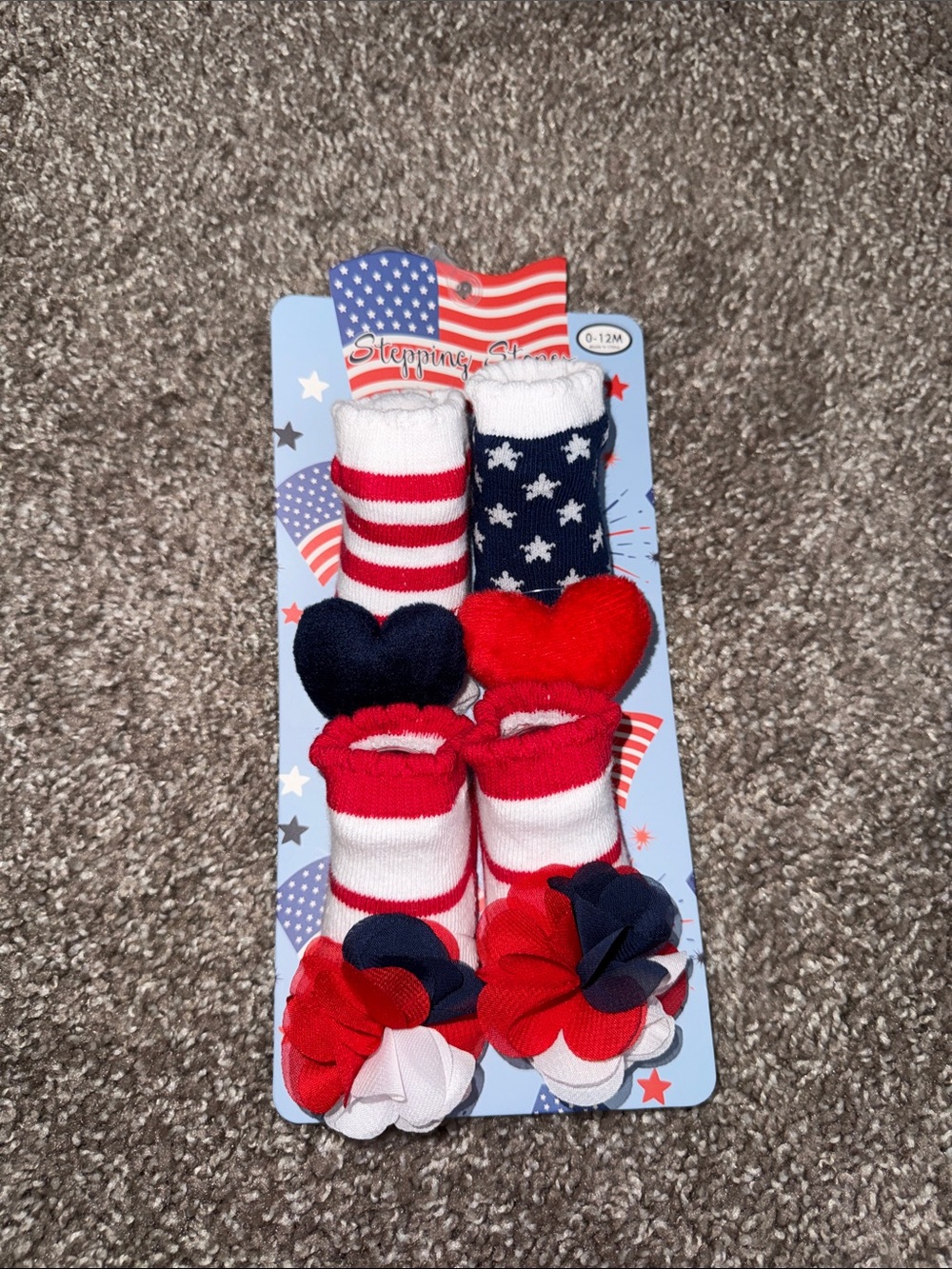 T.J.Maxx Red, White & Blue Baby Girl Socks 2 pairs